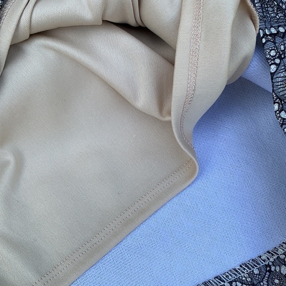 eliza J Metallic Lace Sheath Dress - Gun Metal - Picture 13 of 15